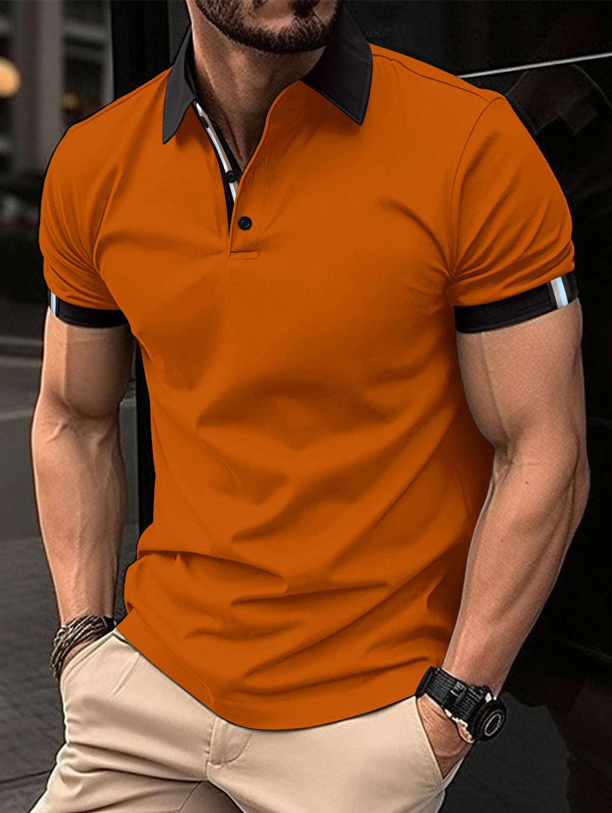 Professional Men's Cuffed Polo Shirt