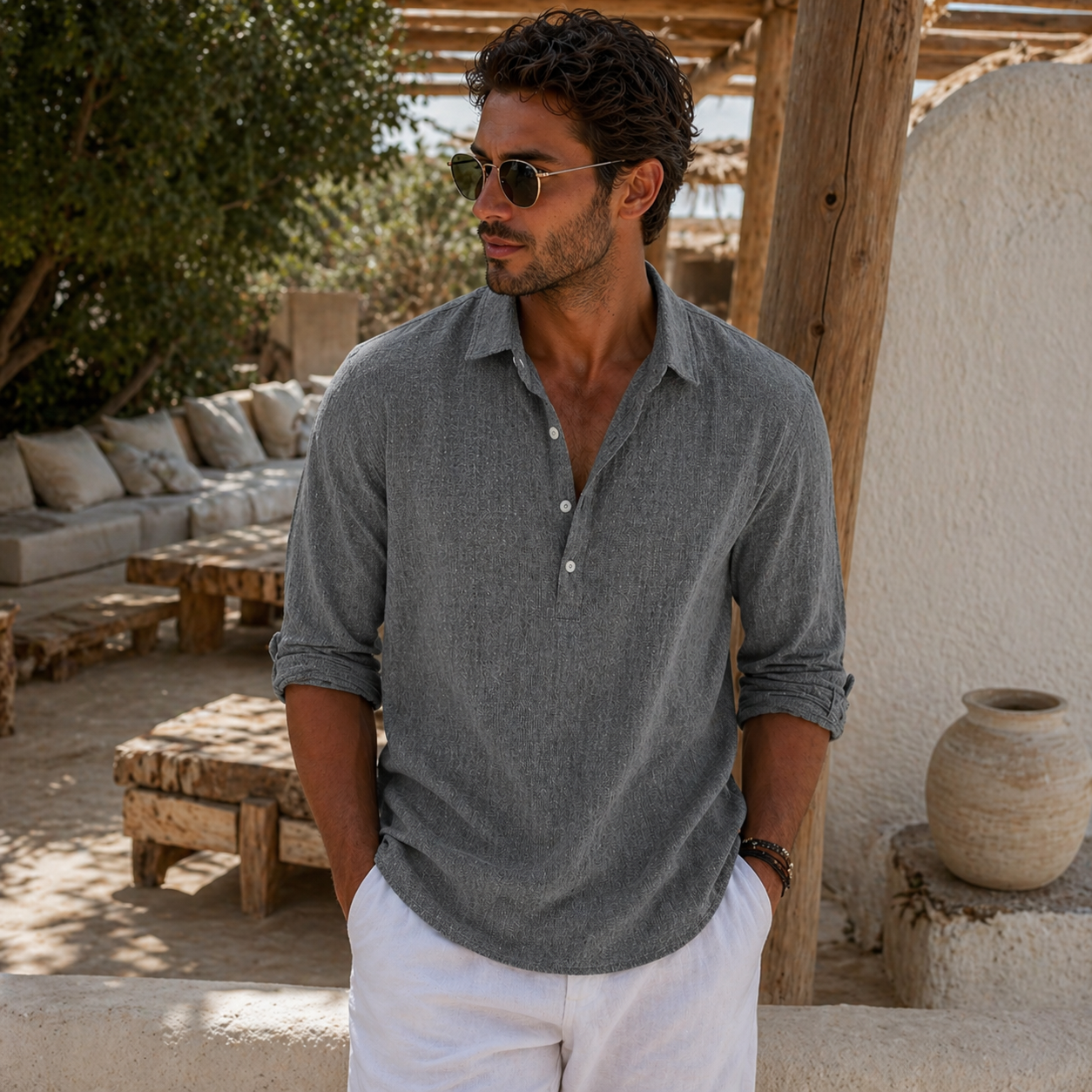 Seabreeze Linen Henley