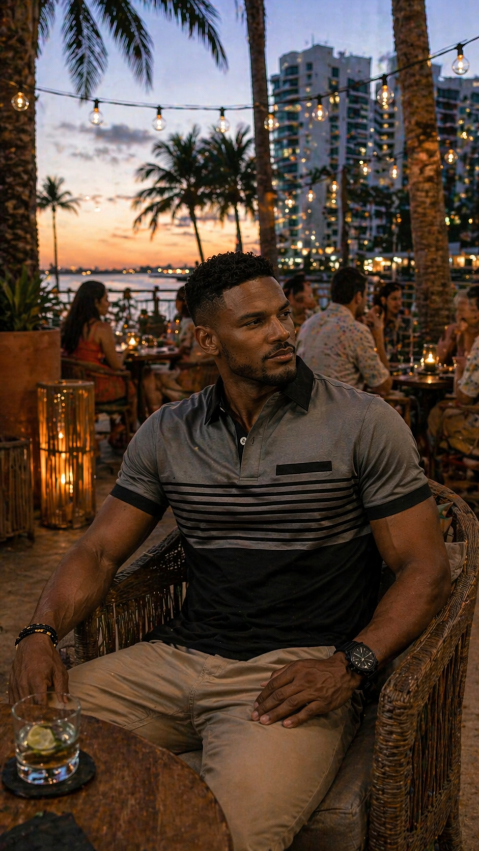 Urban Strip Contrast Polo