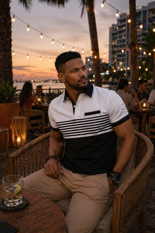 Urban Strip Contrast Polo