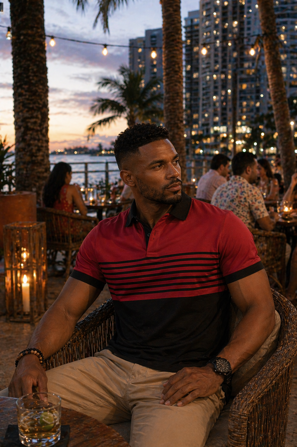 Urban Strip Contrast Polo