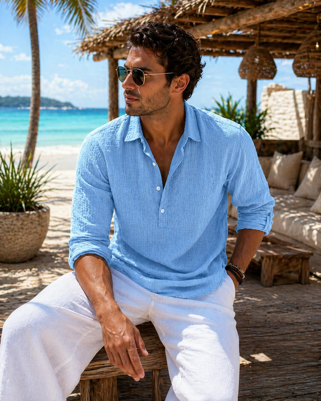 Seabreeze Linen Henley