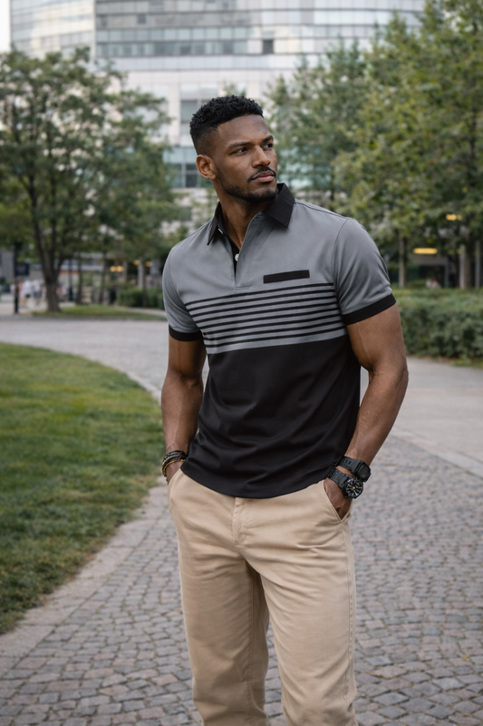 Urban Strip Contrast Polo